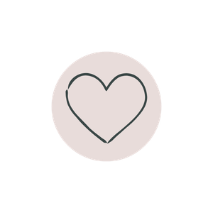 Heart icon inside a pink circle.