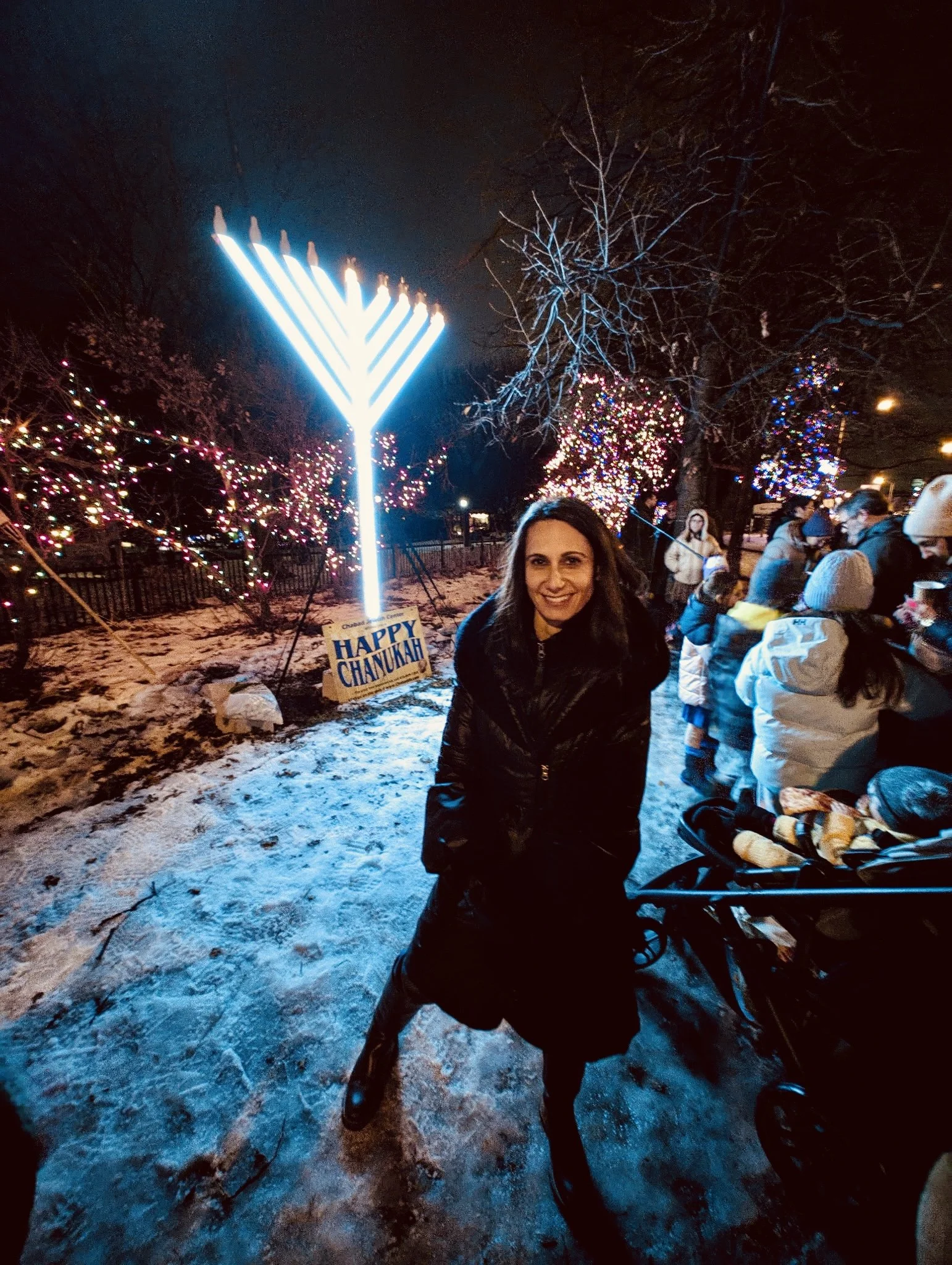 Part of a huge turnout for the community Menorah Lighting at East Lynn Park (2025)