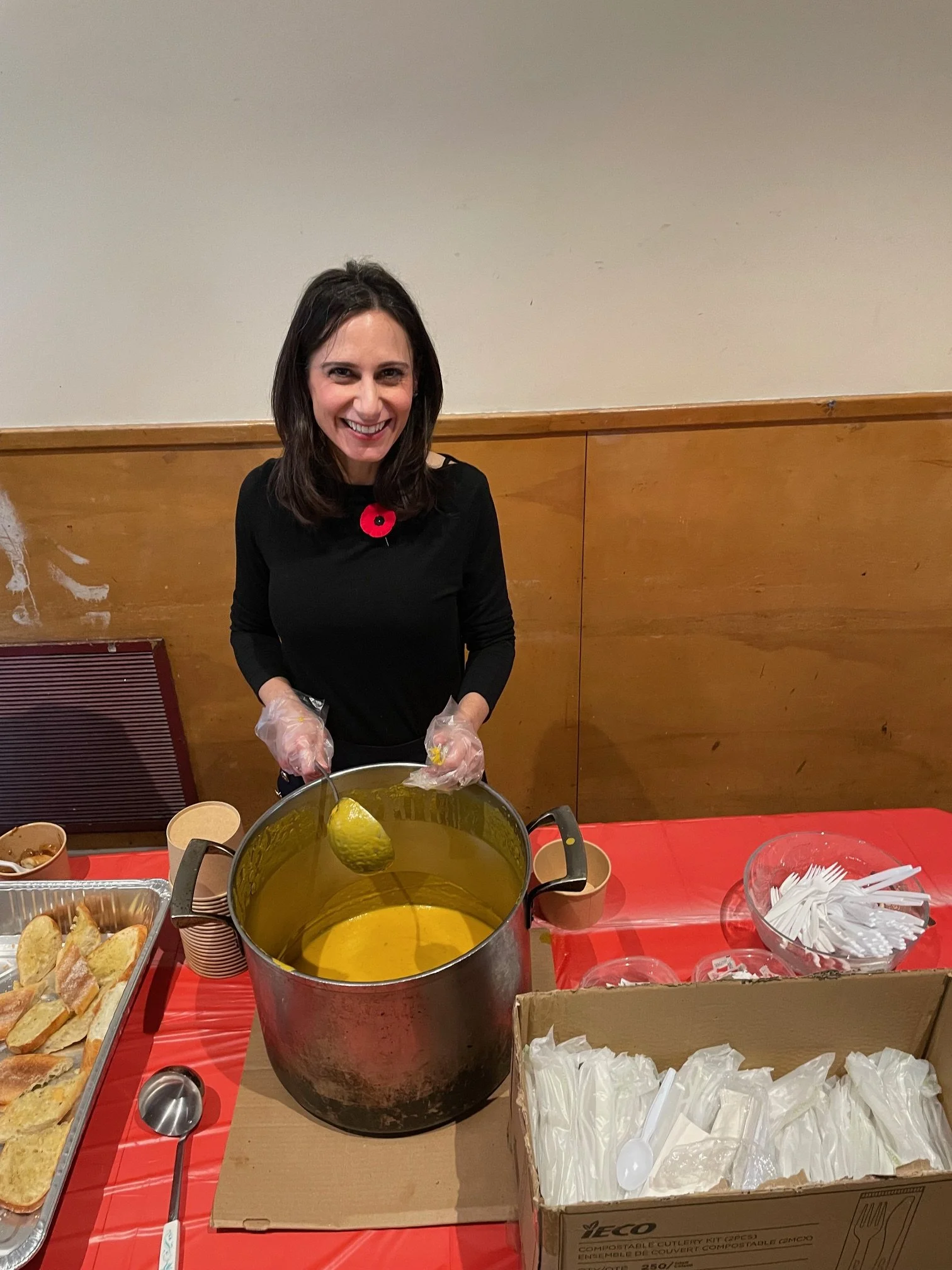 Serving soup at the Legion on Remembrance Day. 