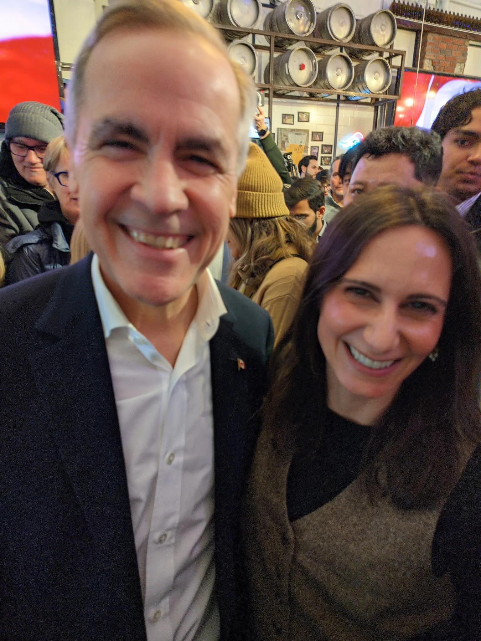 Big smiles with Prime Minister Carney after I let him know how many people I signed up to support me. :)