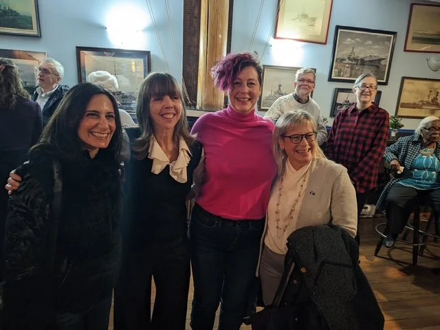 Celebrating the new year with BEY school trustee Michelle Aarts, City Councillor Rachel Chernos Lin, and my friend MMM. 