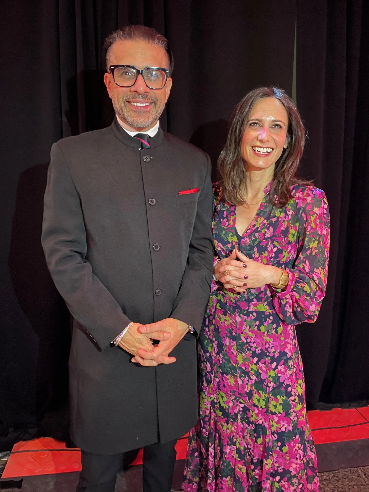 Lucky me bending the ear of Party President Sachit Mehra.