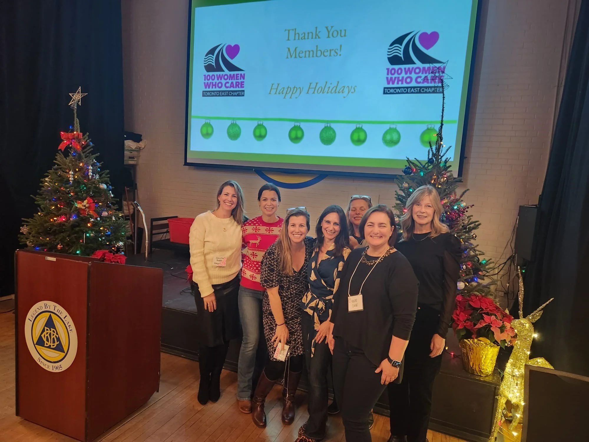 100 Women Who Care Toronto East, December meeting. 