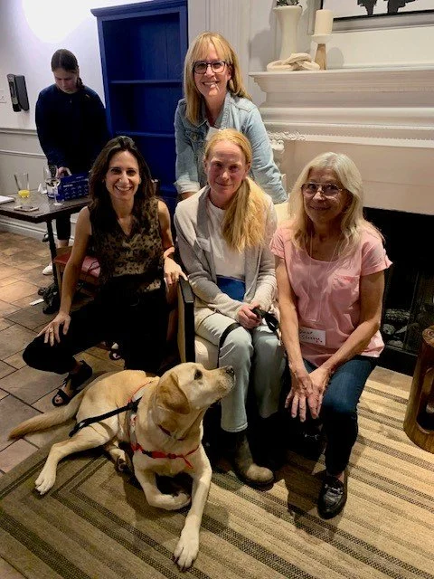 Celebrating my successful pitch for the charity, Autism Dog Services.Lukey- our neighbourhood Autism Dog pictured with his handler, my friend Kristin. These special dogs are life altering for the families they live with, and for the whole community. 