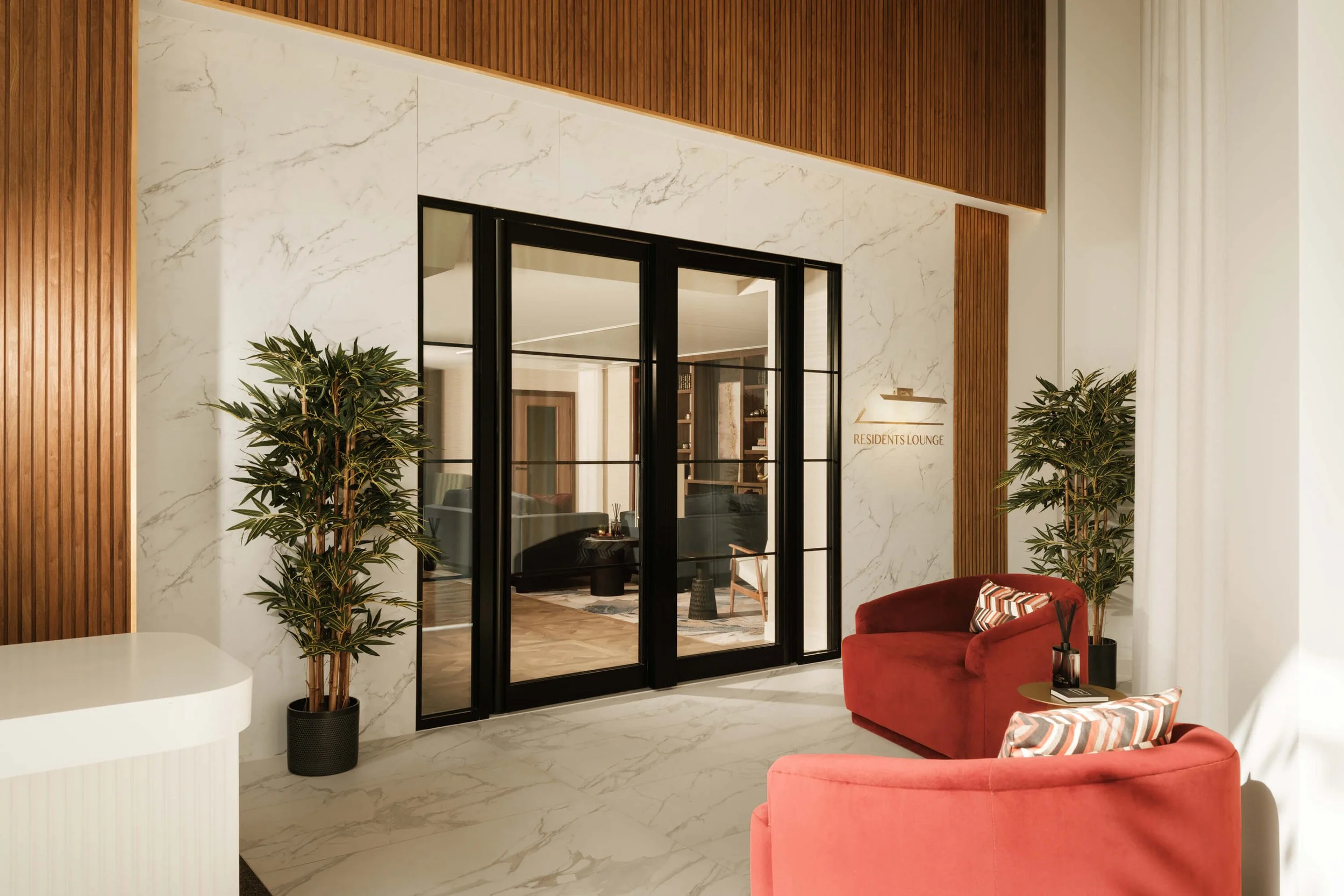High-end interior photography of Royal Gateway, London for Barratt London