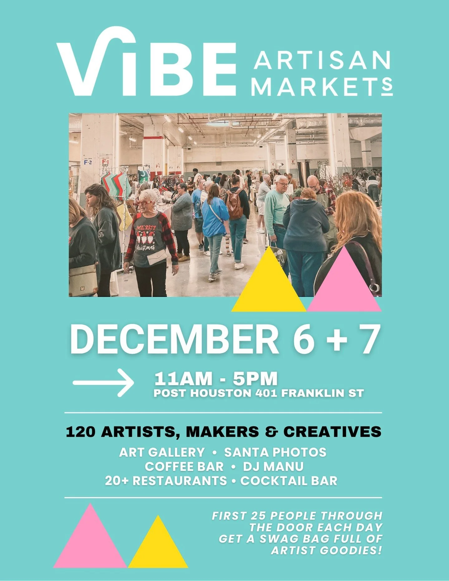 Houston&hellip; let&rsquo;s set the VIBE. ✨
This weekend at POST HTX, over 120 artists + creators are bringing the magic &mdash; and yes, I&rsquo;ll be there, not square.

📅 December 6 + 7
⏰ 11AM&ndash;5PM
📍 Post Houston, 401 Franklin St

Expect: a
