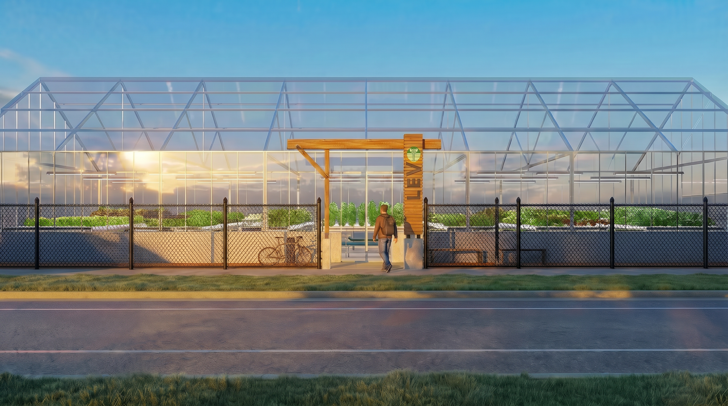 Entrance to greenhouse designed for hydroponic 