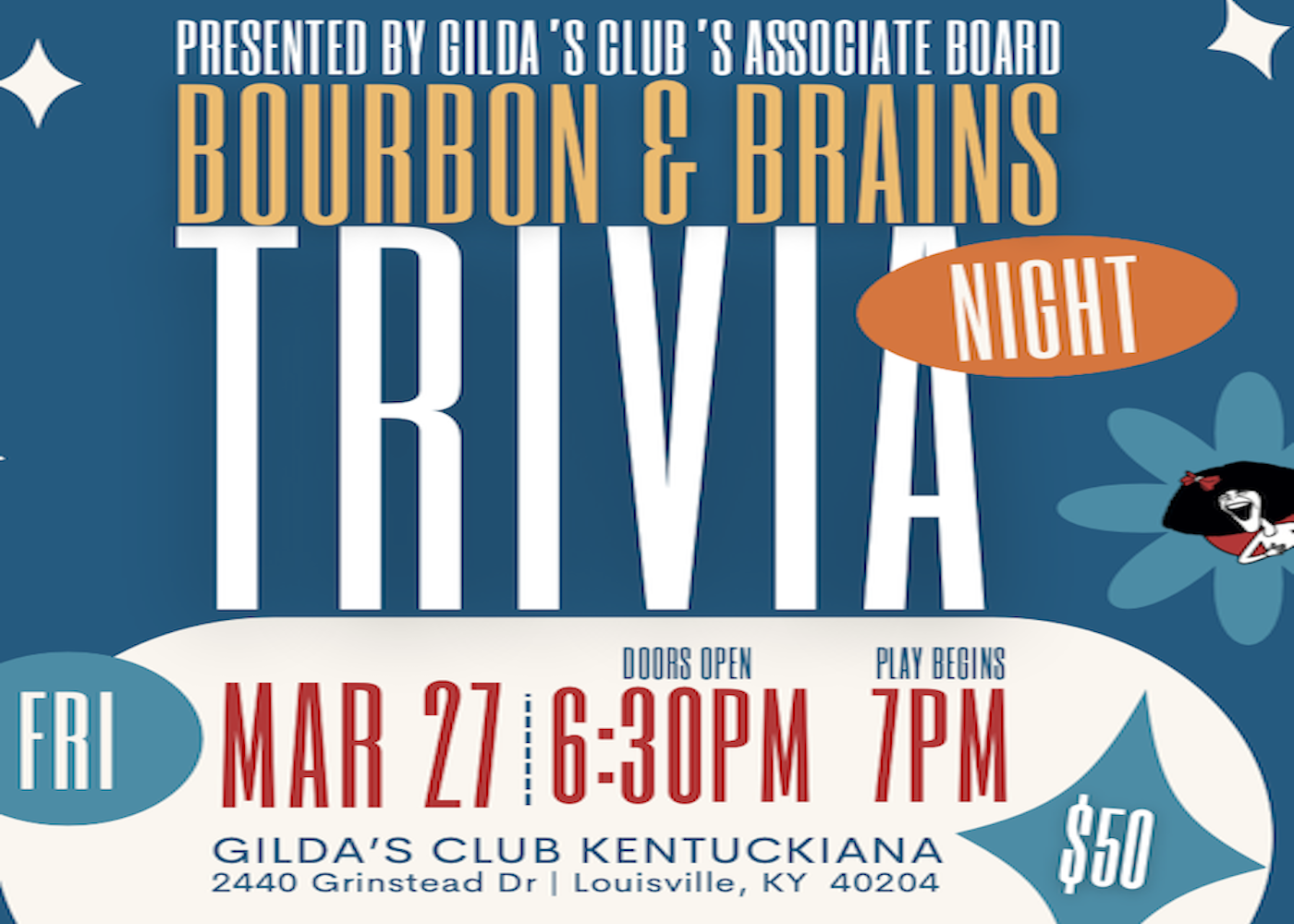 Bourbon &amp; Brains Trivia Night at Gilda’s Club Kentuckiana