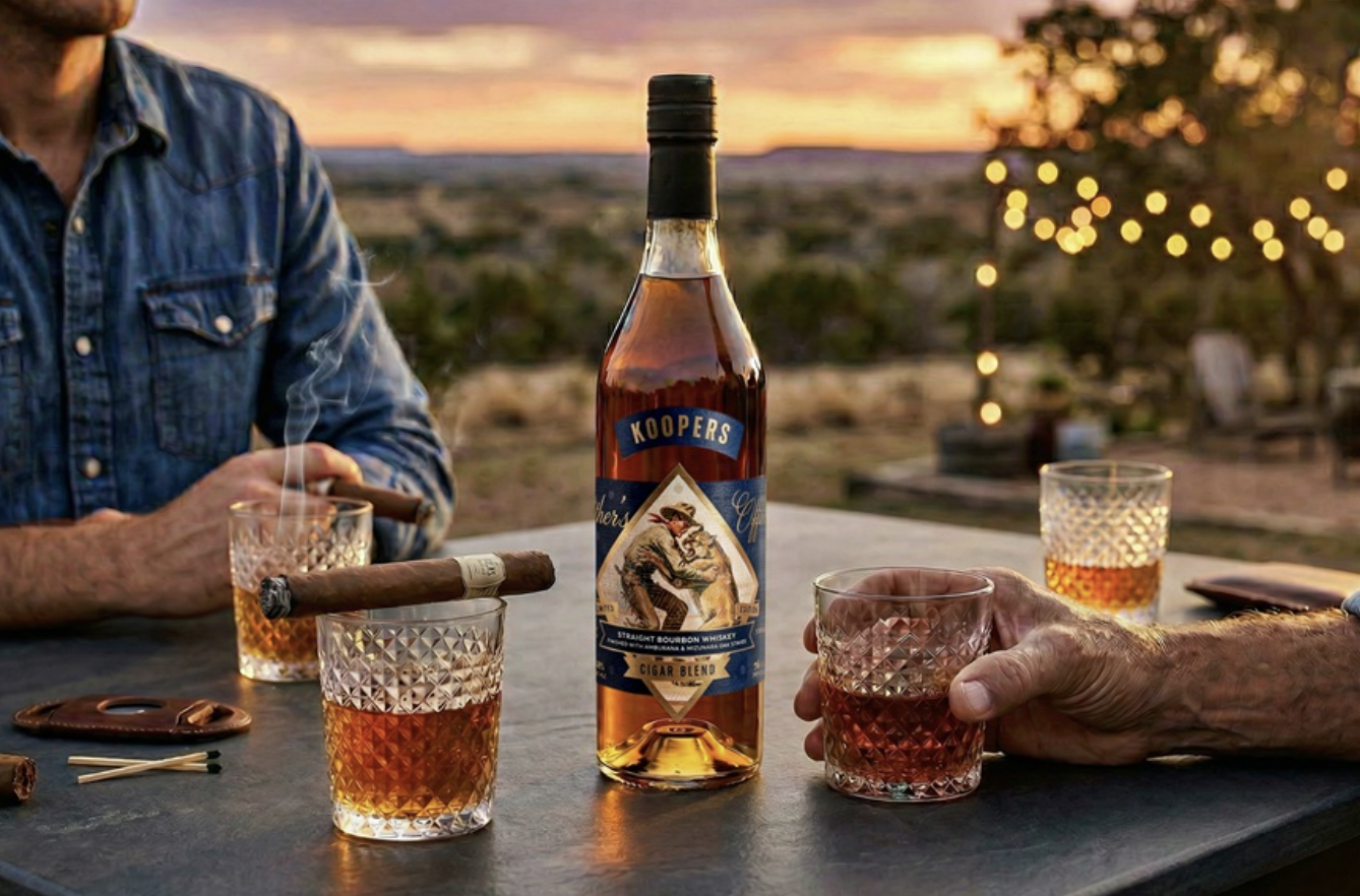 Koopers Whiskey Debuts Father’s Office Cigar Blend Bourbon, Combining Brazilian Amburana and Japanese Mizunara Finishes