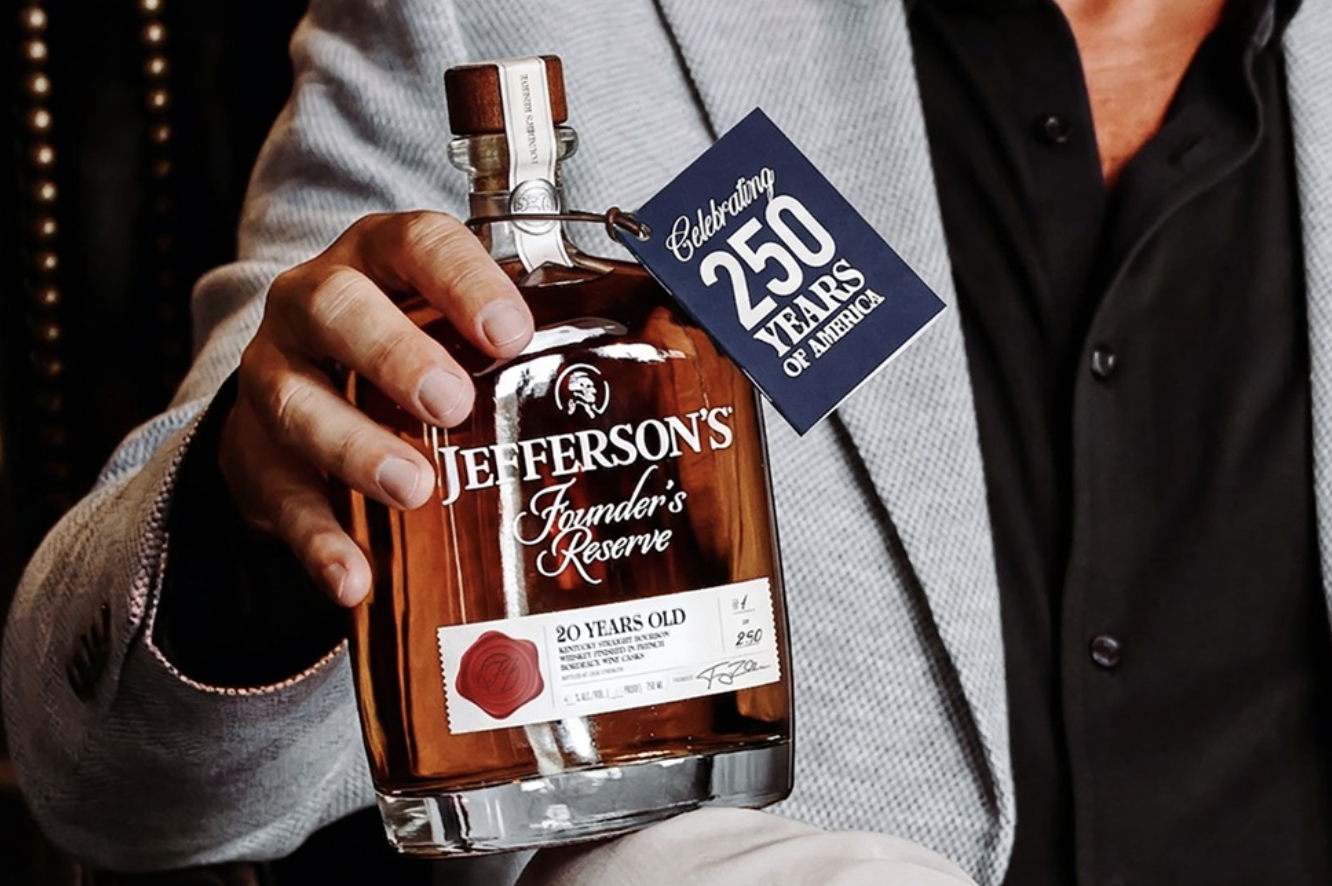 Jefferson's Bourbon Celebrates America's 250th Anniversary With Release of Founder's Reserve 20-Year-Old, One of the Rarest Expressions in the Brand's History