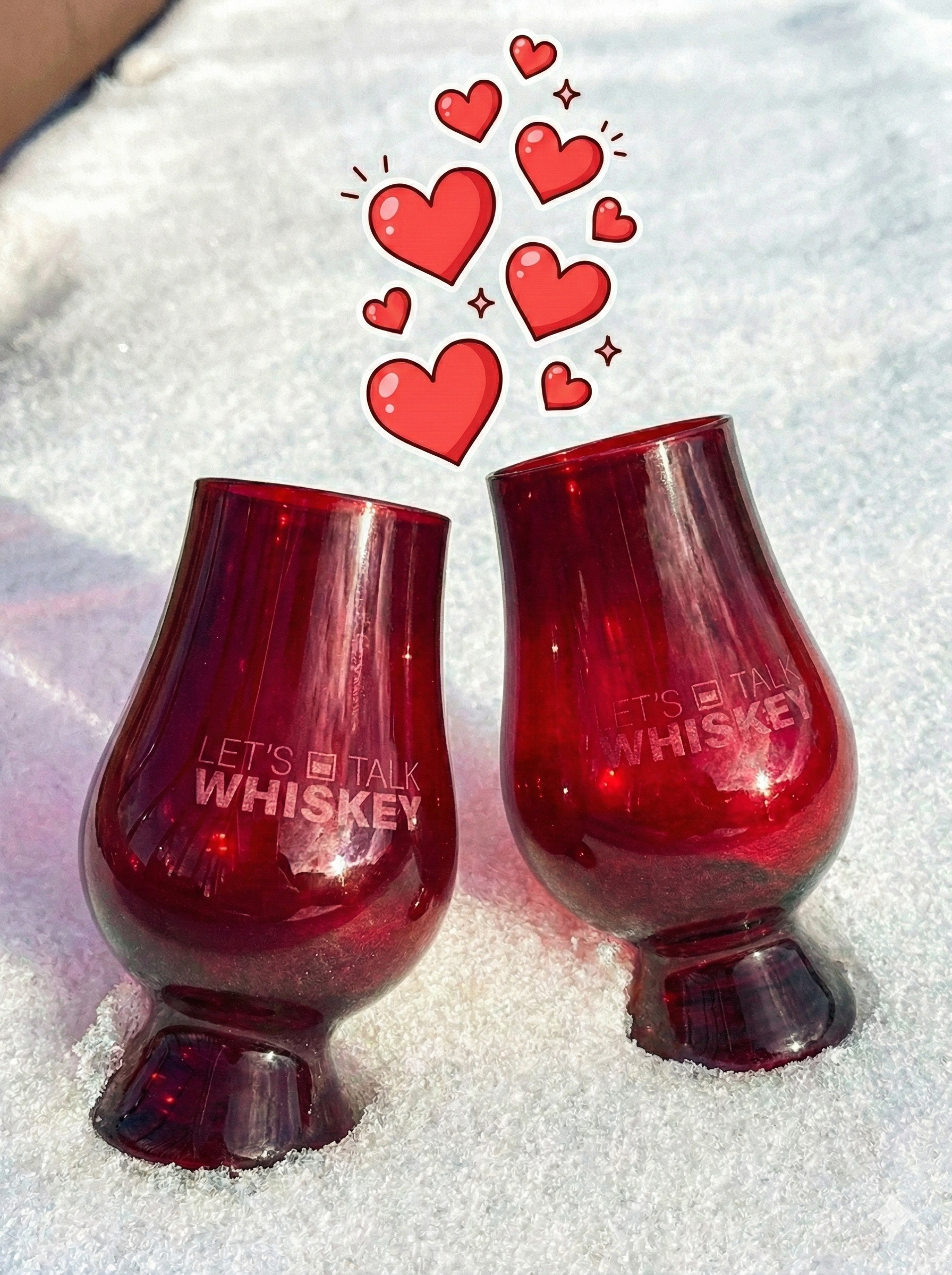 Ruby Red Glencairn Glasses- Valentine's Day Edition