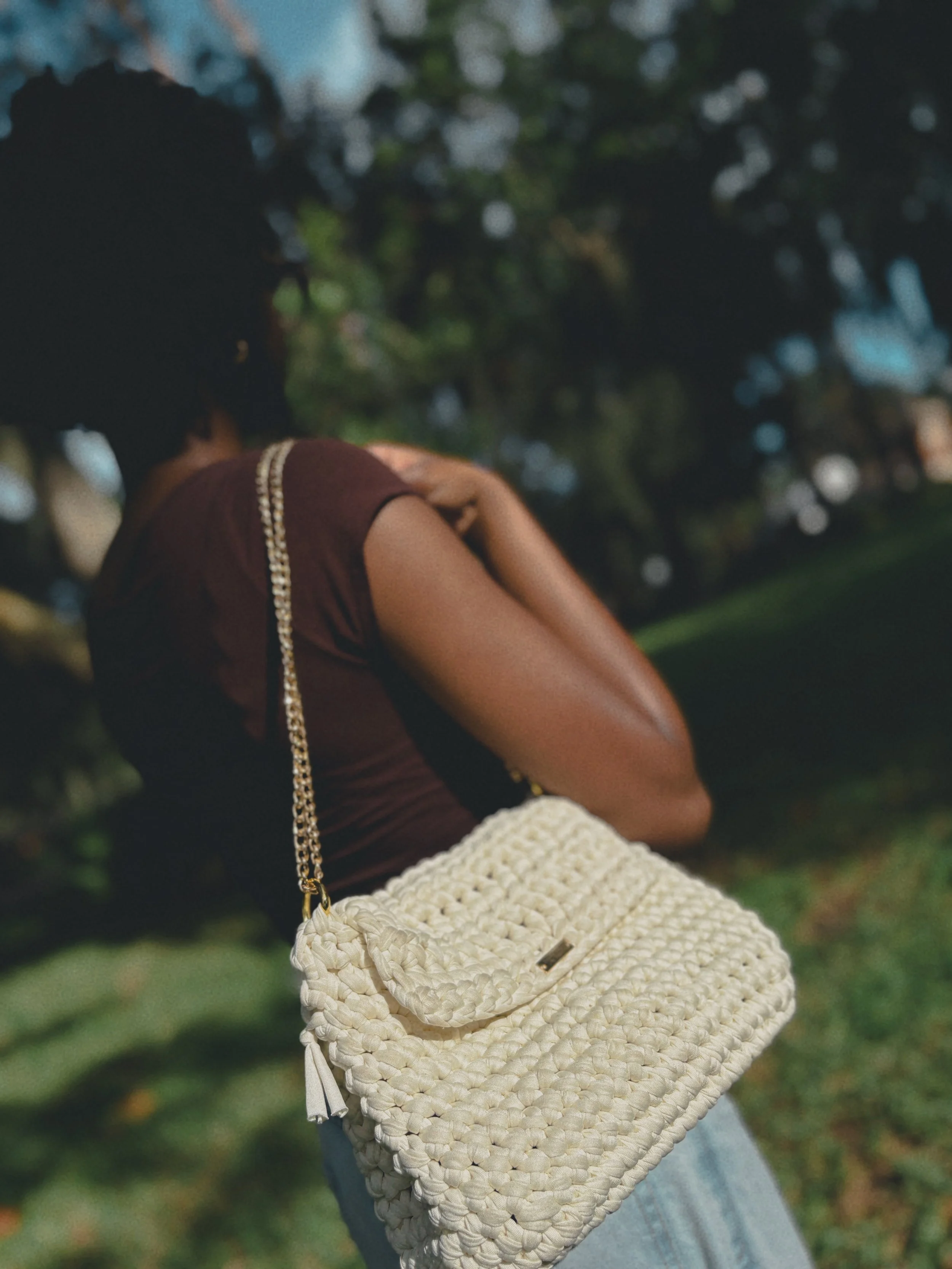 Luxury Crochet Satchel Handbag