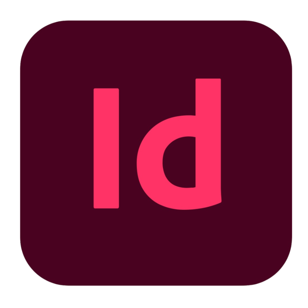 Digital icon with a maroon background and pink lowercase 'id'