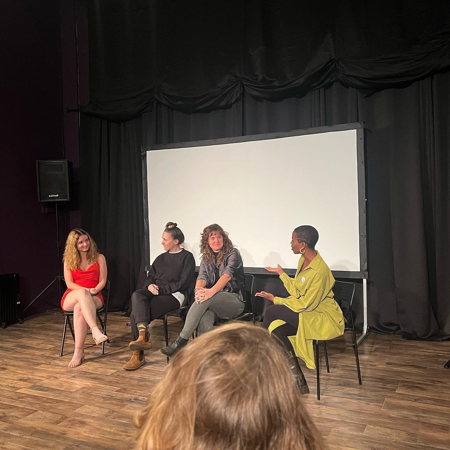 Our closing night, we featured women cinematographers during our Front &amp; Center. What a great talk!! 

Moderated by: @jade_cayne 

#womeninfilm #filmfestival #cinematographers #q&amp;atalk #revolutionmefilmfestival