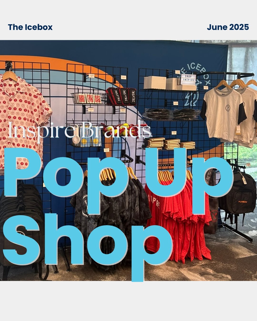 We brought the merch to the people with a custom pop-up shop for Inspire Brands&mdash;and it was a great one! 💙

From branded apparel to accessories and gifts, the shop was stocked with items employees were genuinely excited to take home. These kind