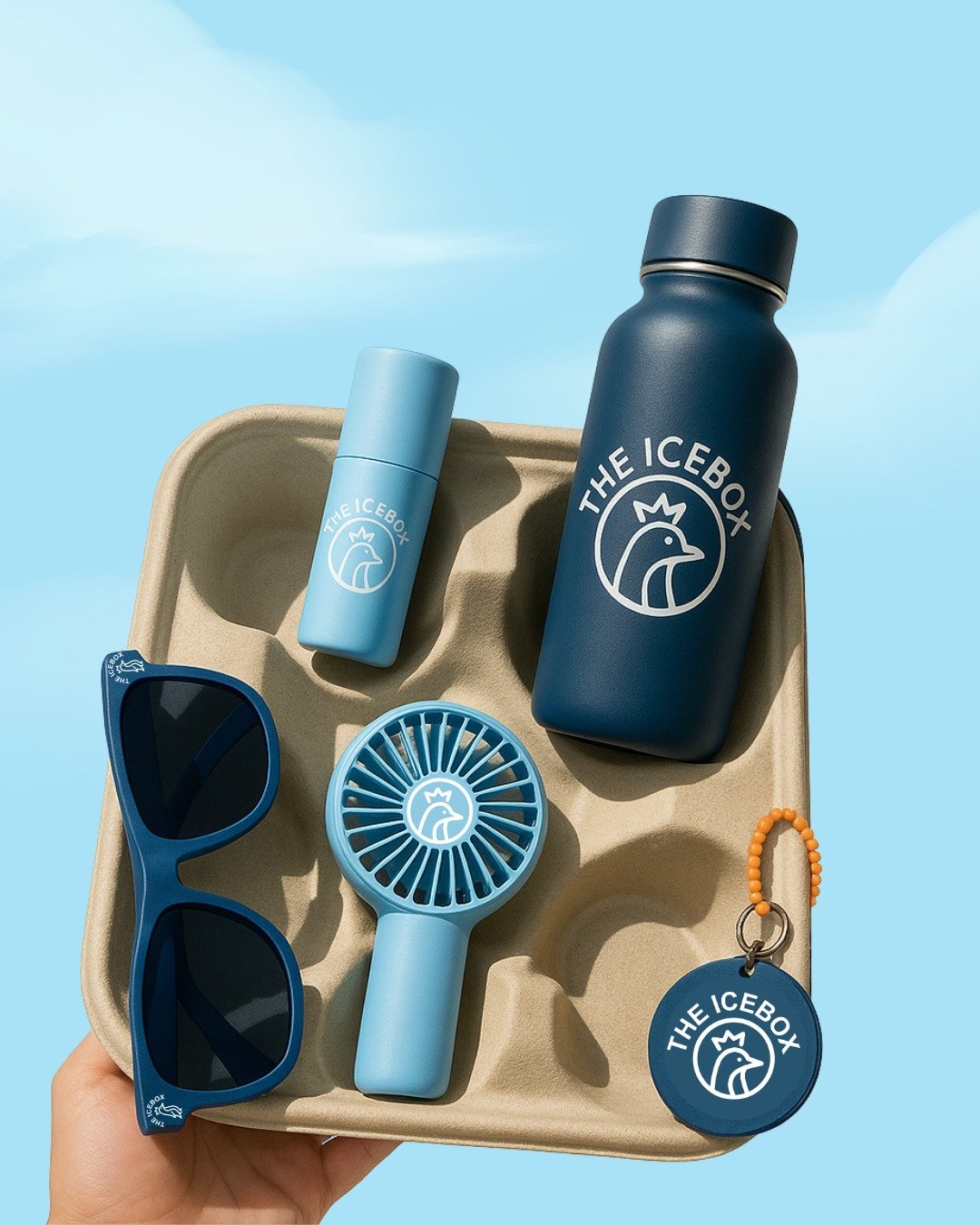 Spotted a summer merch trend we loved&mdash;and gave it the full Icebox treatment 🧊☀️
With a little help from AI, we reimagined the viral &ldquo;tray flat lay&rdquo; using our own branded gear (and signature cool vibes).

From SPF to sips, this is t
