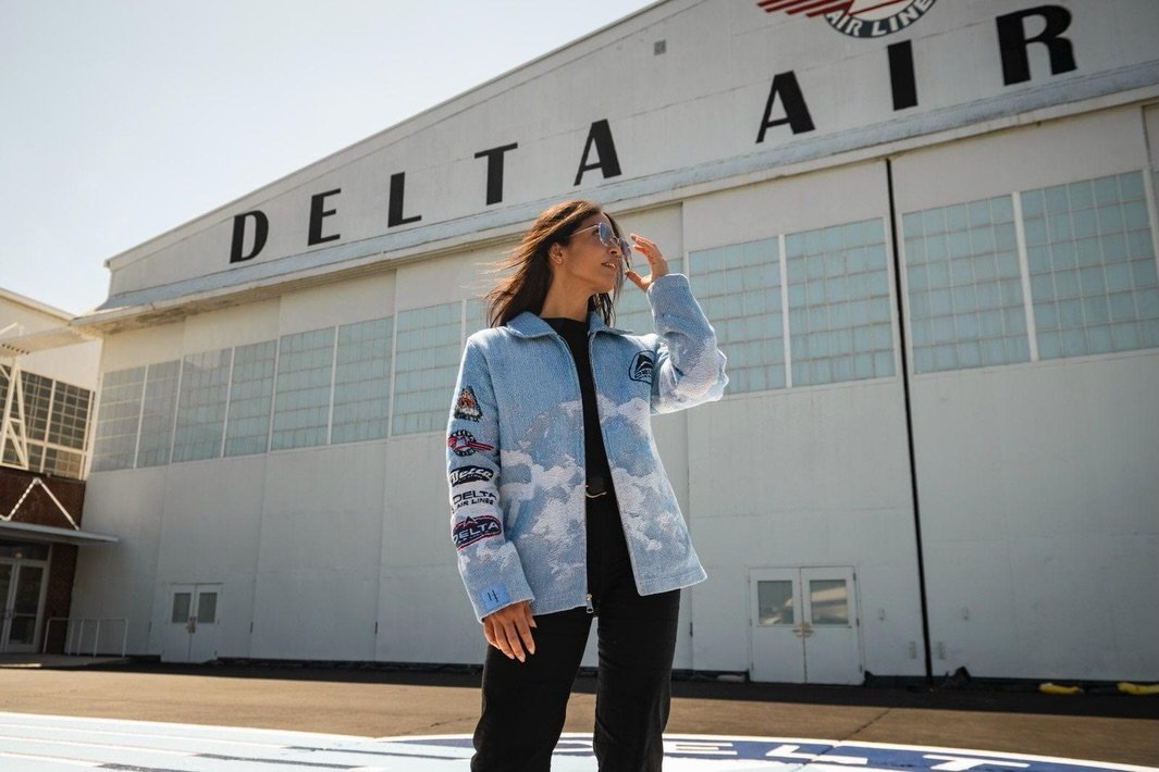 The Dream Jacket ☁️ Designed by Delta employee Javier High, featuring logos from Delta&rsquo;s 100-year history. 

A collaboration with Historically Fresh and The Delta Flight Museum. Proud to be part of the team behind it. 💫

Vests will be added to