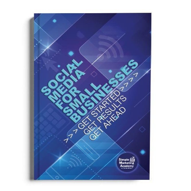 Book Cover Social Media for Small Businesses by Jill Fox. Designed by Mauge Design