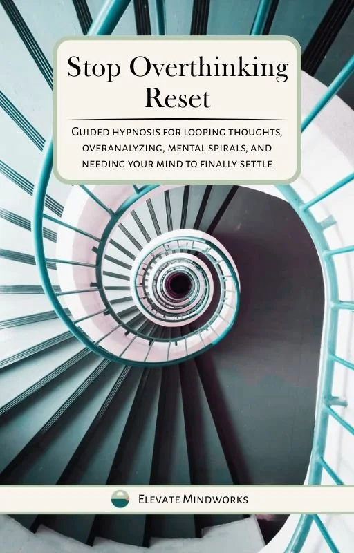 Stop Overthinking Reset guided hypnosis audio cover for looping thoughts and mental spirals.