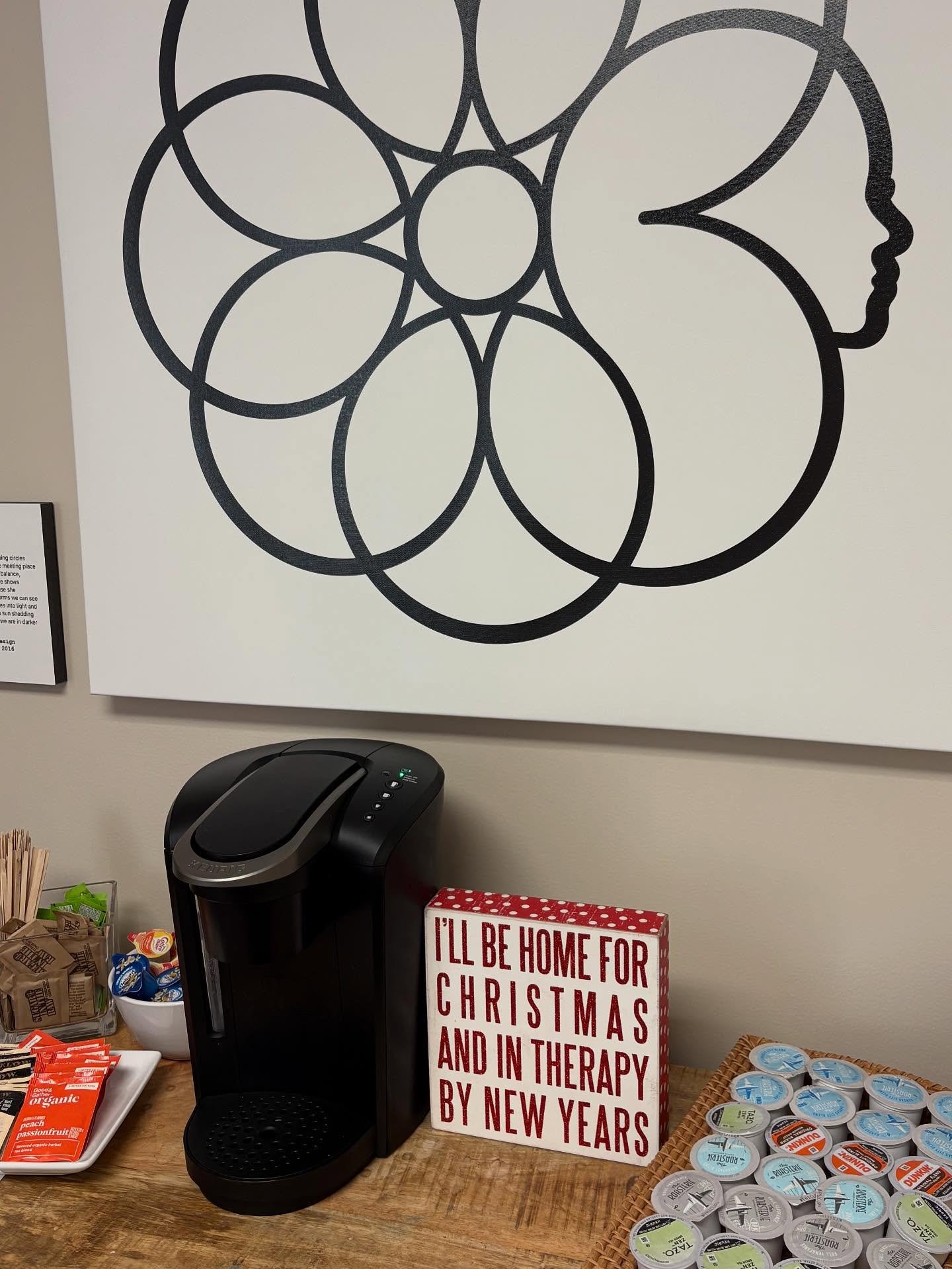 Come for the coffee.  Stay for the dark humor that gets us through a tricky season! 
Over the years we&rsquo;ve learned that women in particular focus on everyone else this time of year&mdash;the errands, the budget breaking shopping, cooking, coordi