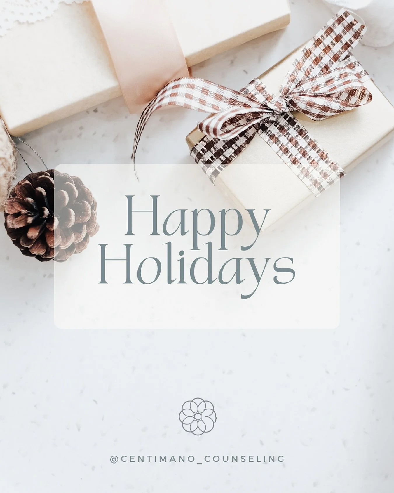 Happy holidays to you and yours from all of us at Centimano Counseling! We&rsquo;re taking this time to rest and spend time with loved ones. We hope you&rsquo;re able to rest, too. It&rsquo;s okay if the holidays don&rsquo;t feel merry. It&rsquo;s ok