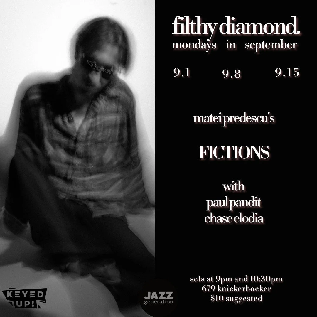 leading some great bands this month at @filthydiamondbk in Bushwick! Monday nights at 9pm and 10:30pm. $10 suggested. 
.
.
.
.
Excited to present the music from my soon to be recorded project -FICTIONS - for the first few weeks before hopping in the 