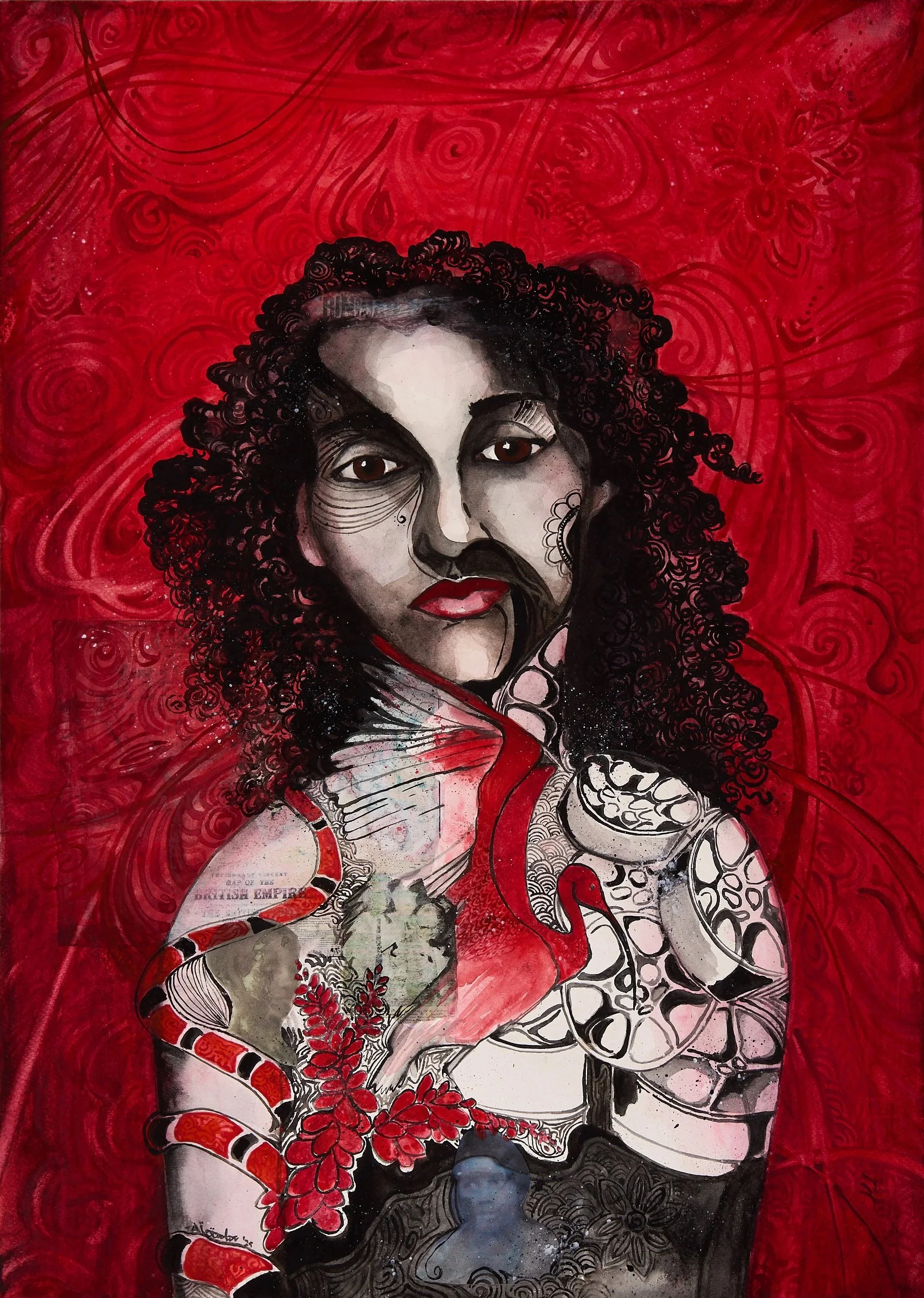 Just A Trini
20x28" (50x70cm) Watercolour and Collage , 2025.
SOLD