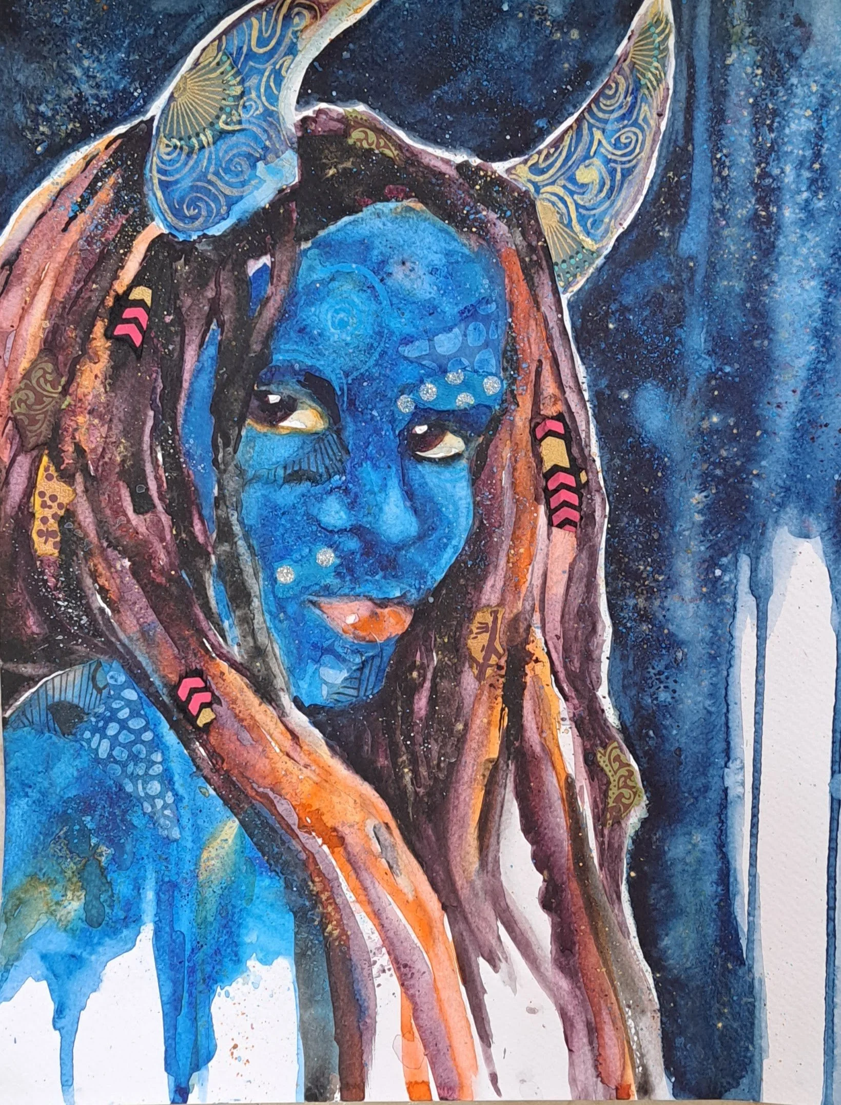 Jab Queen, 2024
28x35.6 cm
Watercolour and decorative papers
Price available on request