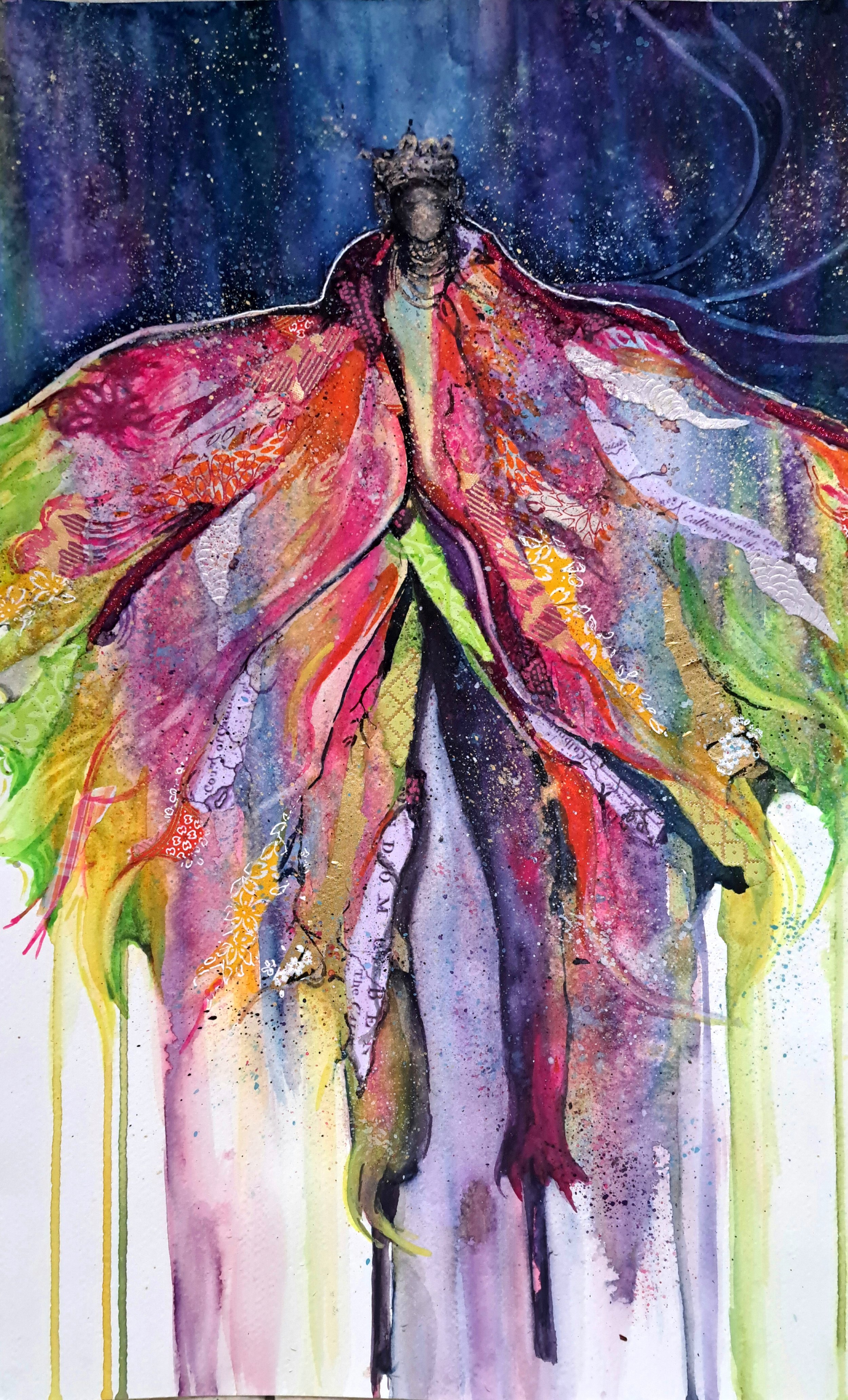 Arrival, 14x20".
Watercolour and collage, 2026.
SOLD