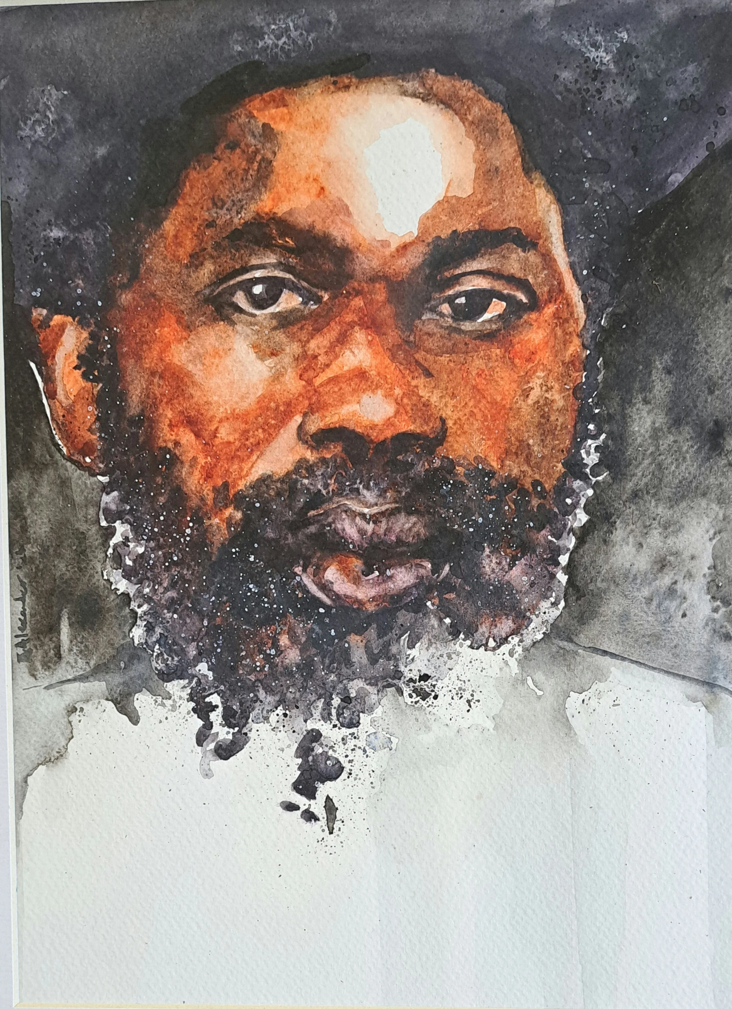 Dreadness  (Shadow)  2024.
9" x 12". (22.8cm x 30.4cm).                                               
SOLD