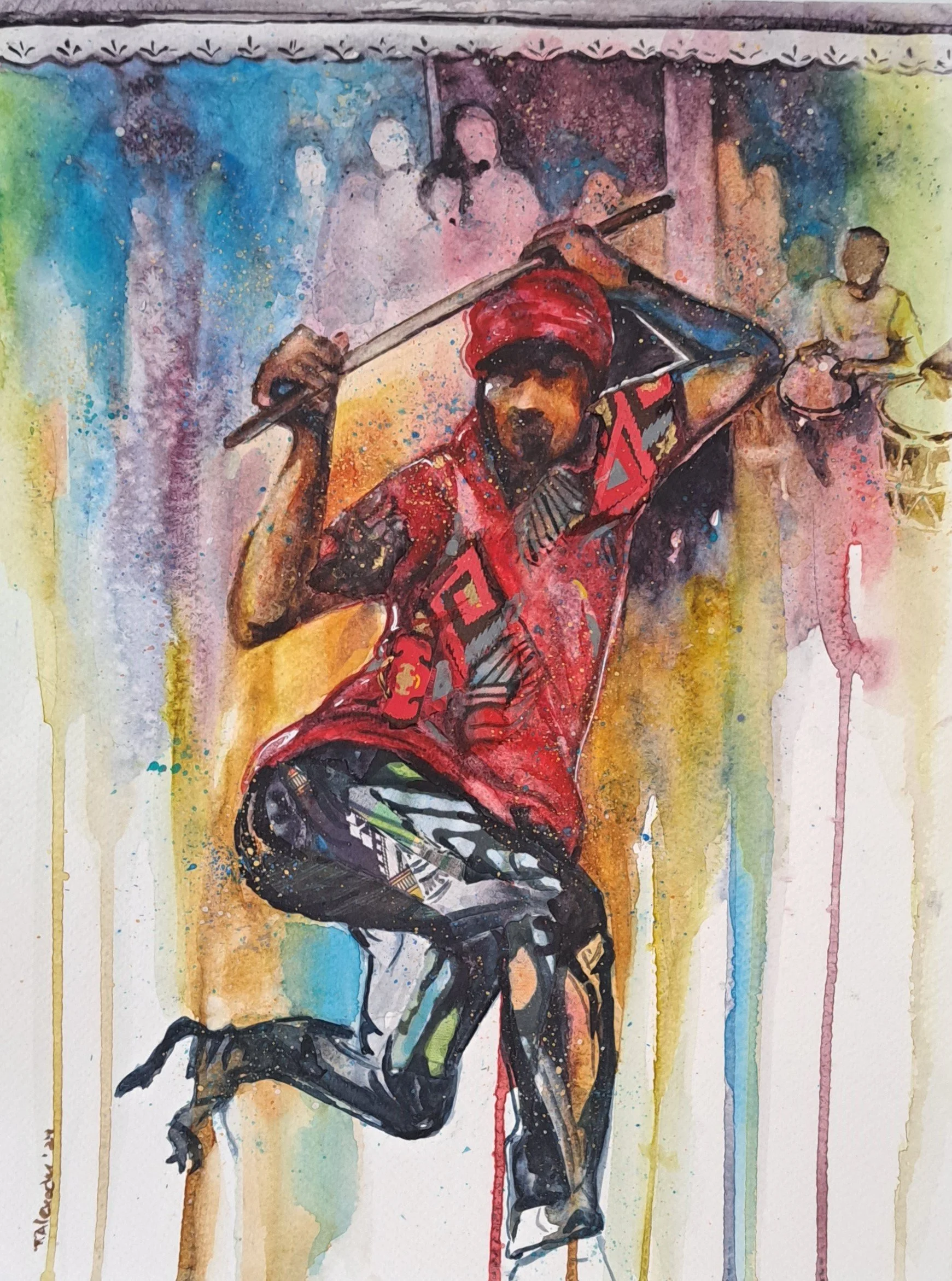 Olivey 2, 2024
28x35.6 cm
Watercolour and decorative papers
Price available on request