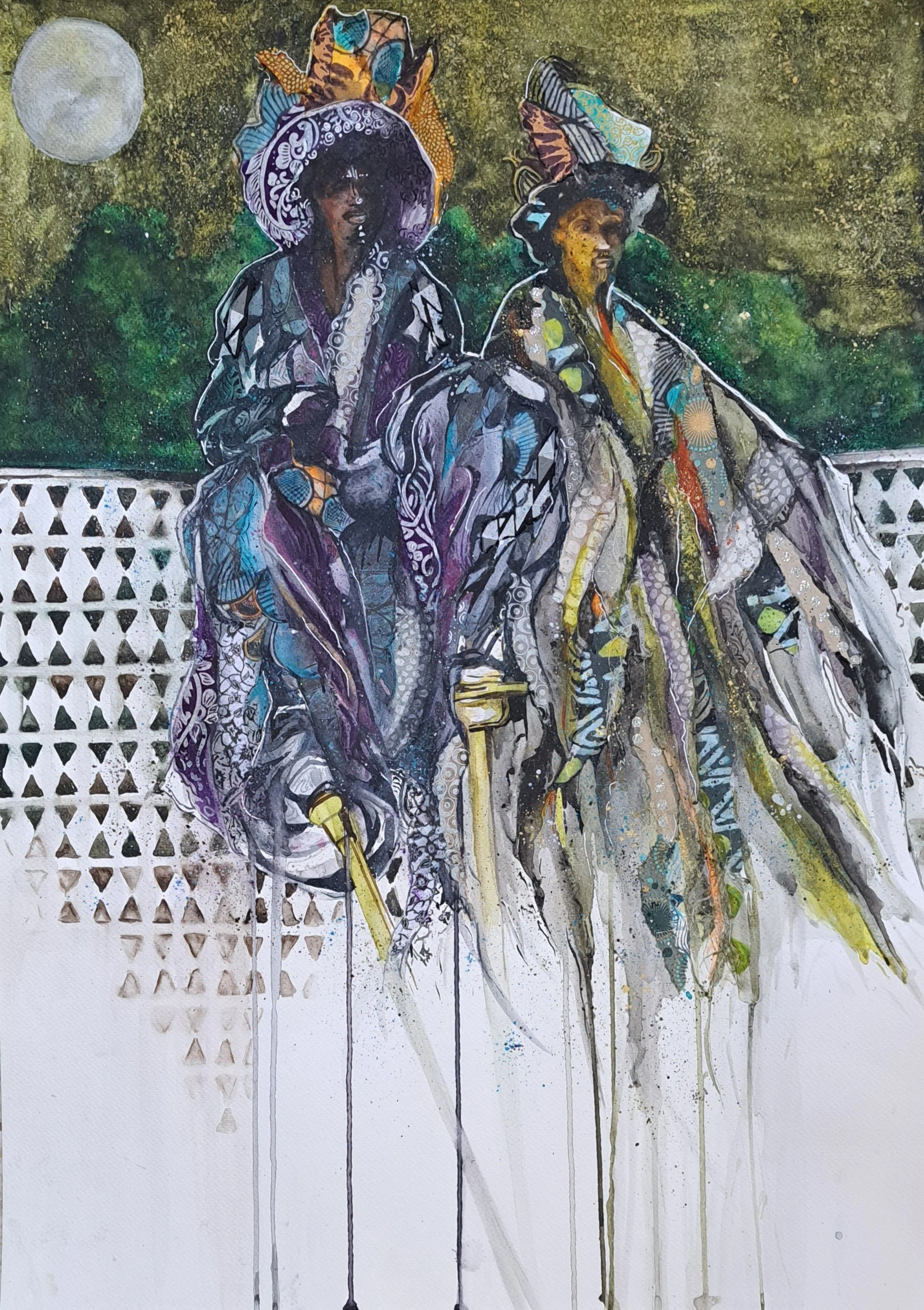 Mokos Resting, 50x70cm, 2024
Watercolour and decorative papers.
Price available on request