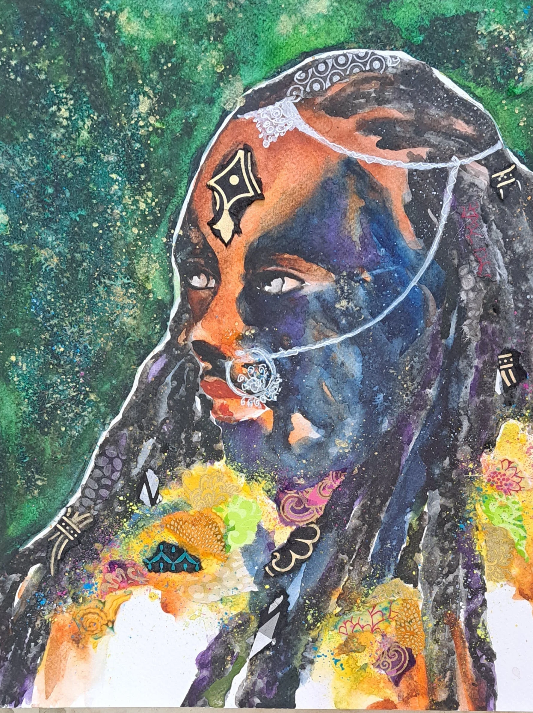 Jab Princess, 2024
28x35.6 cm
Watercolour and decorative papers
Price available on request