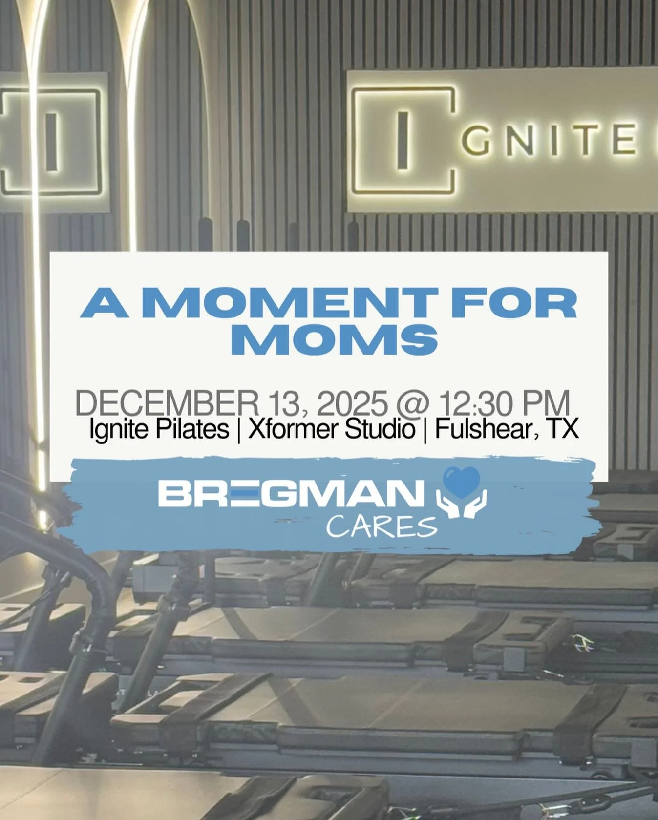 Our monthly A Moment for Moms wellness class is back next Saturday, December 13 at 12:30 PM!✨Join us at Ignite Pilates for a restorative session led by the incredible Tish Columbus, this class was created exclusively for moms of children with disabil
