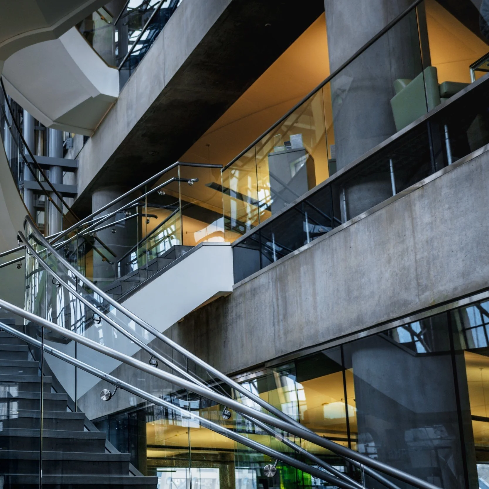 Architecture Salt Lake City Library Staircase Glass Cement.jpg