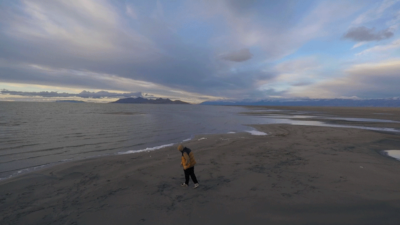 Great Salt Lake Utah Mac Miller Rap Video Drone Evening.gif