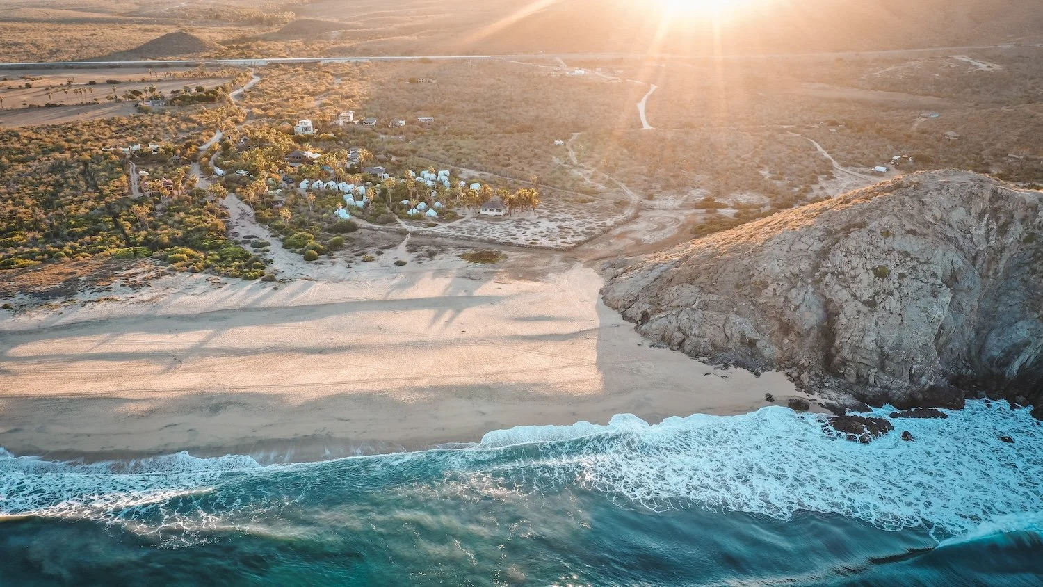 aerial beach view of yoga retreat in mexico (Copy)