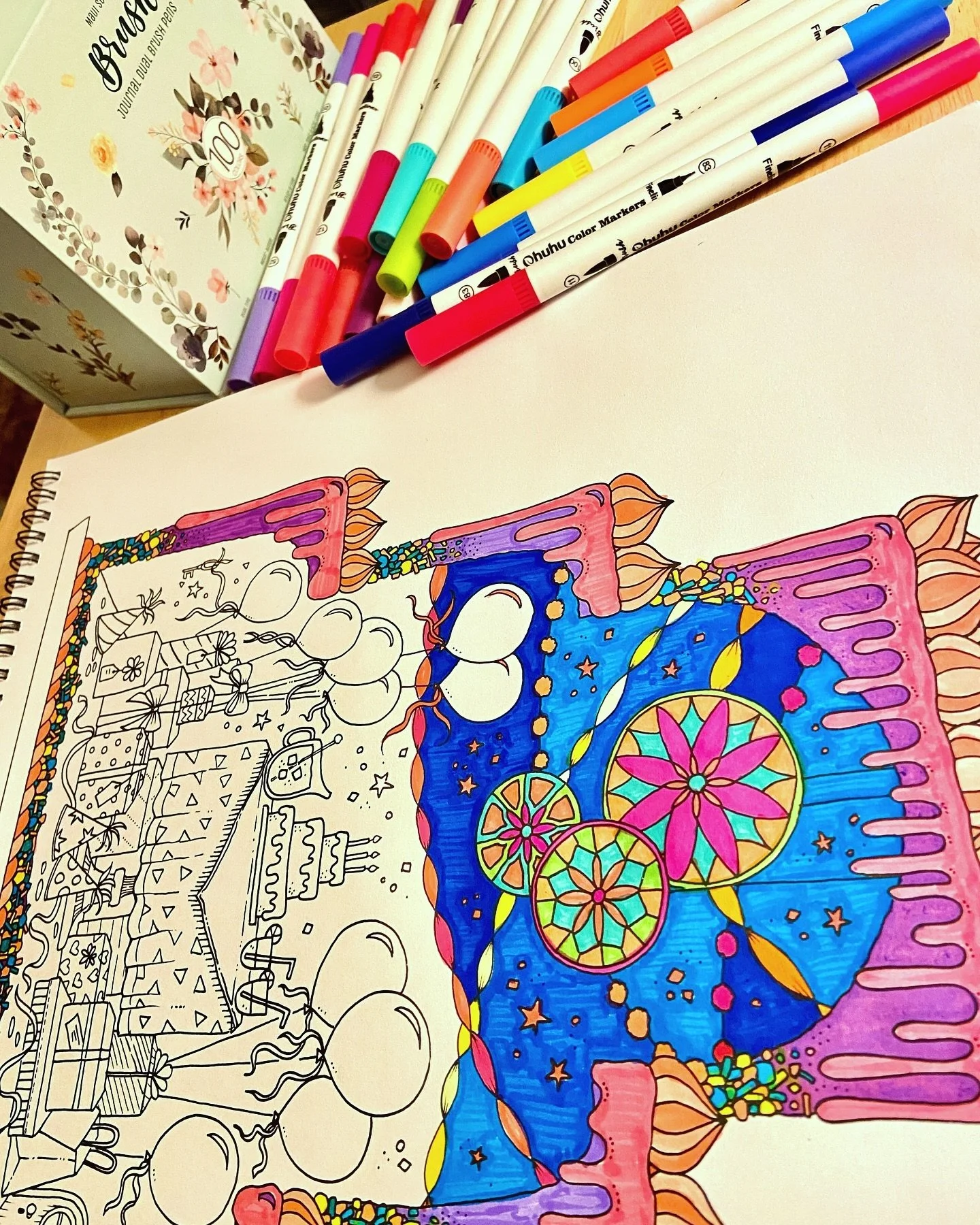 Never lose your sense of play just because you think you&rsquo;re too this, or too that. Play relieves stress, and increases joy. We could all use more of that! 

Sunday night coloring session. It&rsquo;s been a while since I broke out my adult color