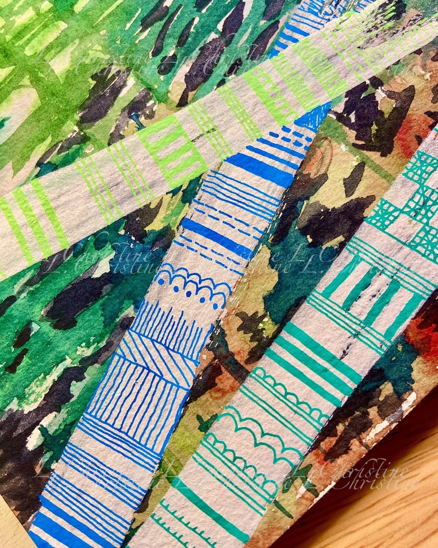 When in doubt add doodles. 

🖼️ #wip
🎨mixed media
👩&zwj;🎨 @lchristineart 

 
 
 
 
 
 
#itstuesday #studiotime #artistlife #workinprogress #artinprogress #timetocreate #mixedmediapainting #watercolorpainting #lchristineart #doodleart #doodlingart