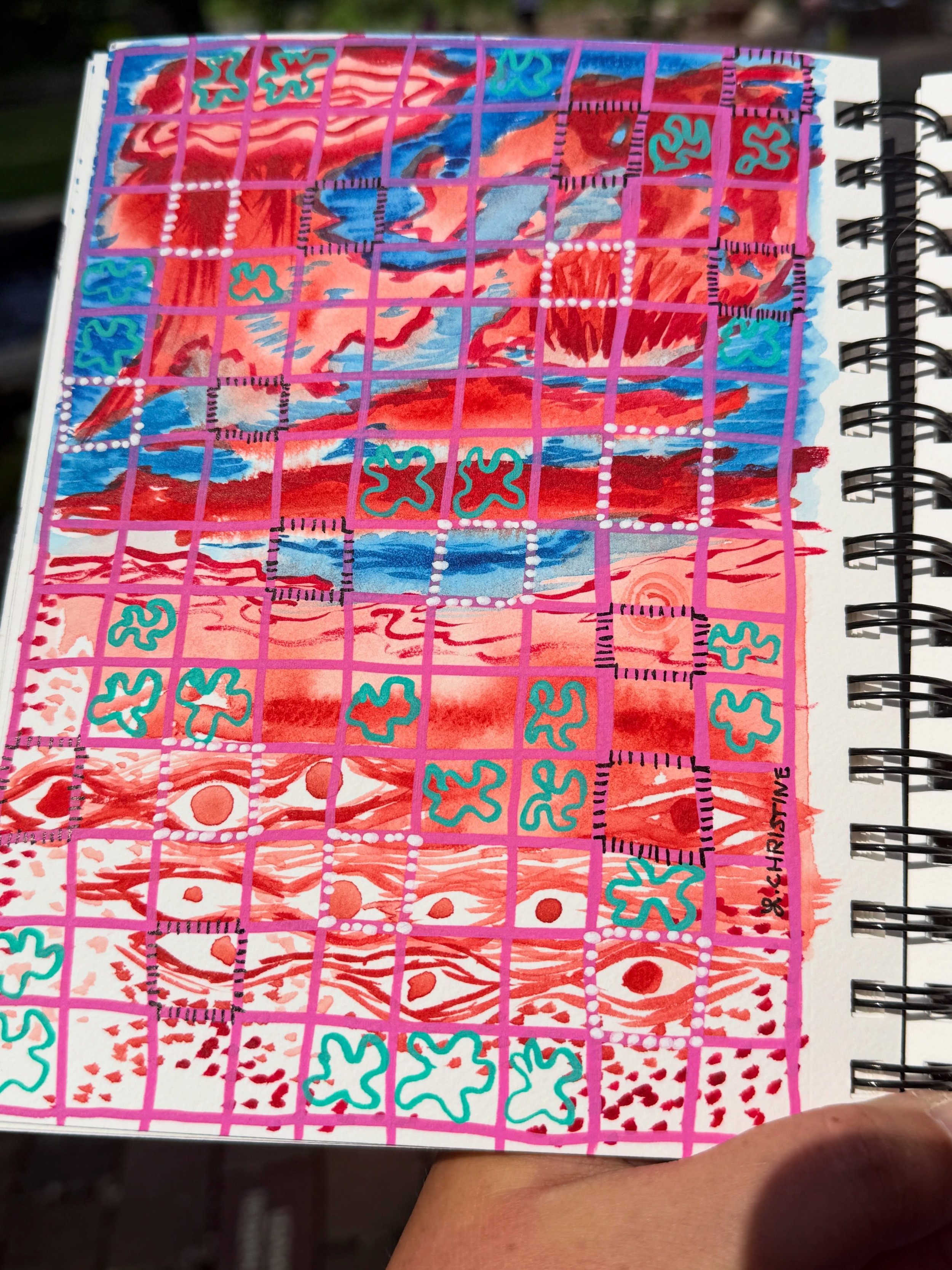 Sketching. Color and shape and pattern. Watercolor and paint pens. 

❤️ @lchristineart