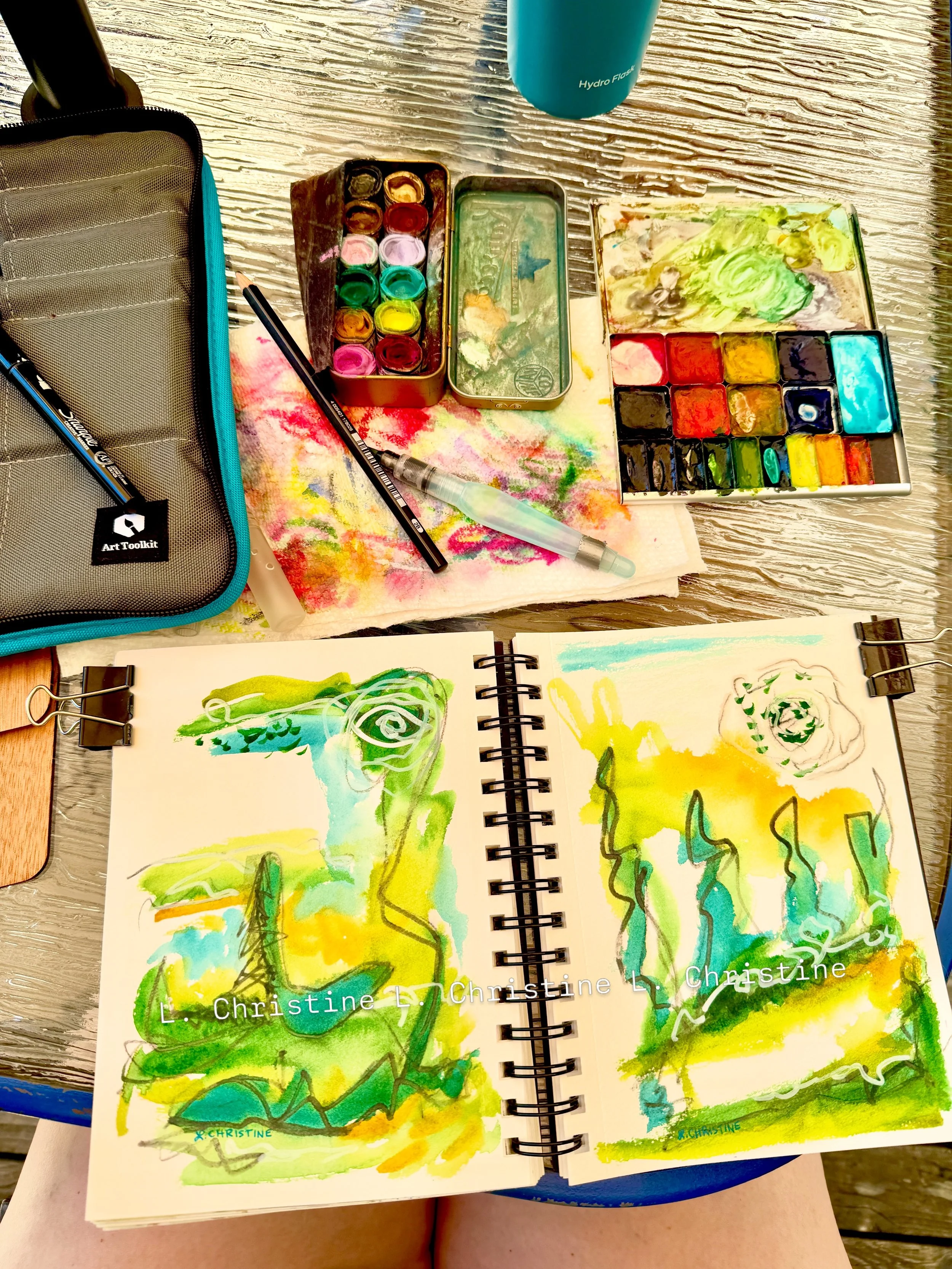 (before the heat set in 🥵)
Sketchbook, pupper, outside✅
🩷 @lchristineart 

Currently inside bc it&rsquo;s too hot 🥵 Our turn for summer heat wave. Stay cool &amp; hydrated everyone. Check on your neighbors &amp; pets.