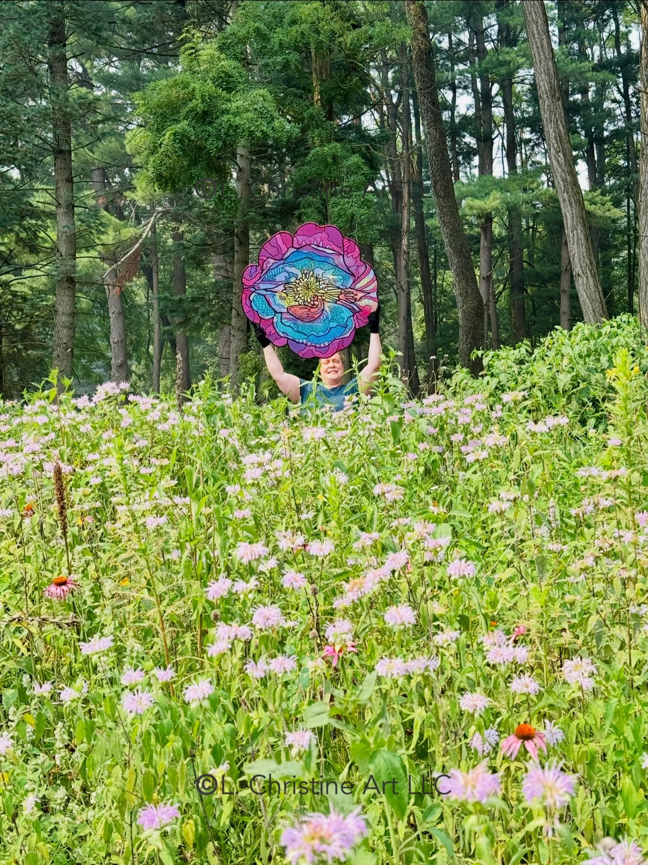 Voil&agrave;! In full color!

My poppy is titled &ldquo;Almost Dazzled.&rdquo; 
Materials used are spray paint on board. 
Artist is me, L. Christine! 
👩&zwj;🎨 @lchristineart 

@mplwisconsin Art Walk opening Friday, July 31, 2026. Come see a field o