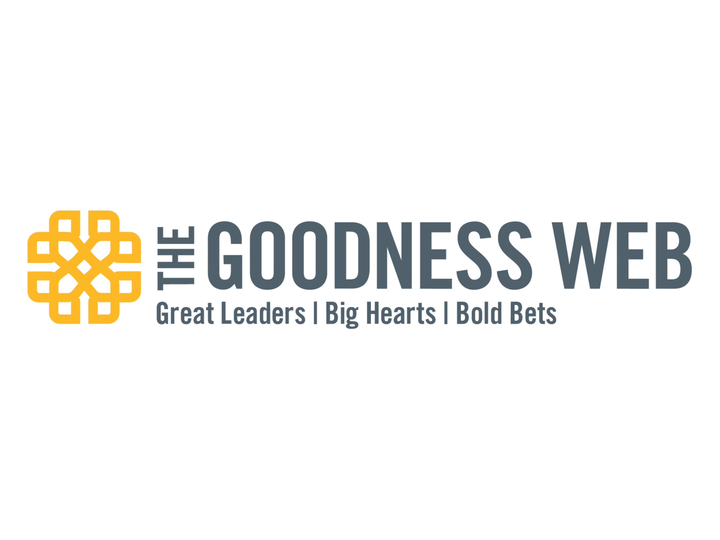The Goodness Web logo in navy blue text with a yellow symbol to the left