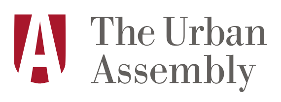 The Urban Assembly logo in grey text with the letter A inside a red U-shape