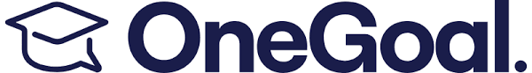 OneGoal logo in dark blue text with a graduation cap icon to the left
