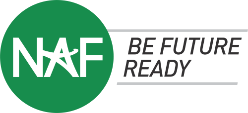 NAF logo inside a green circle with "be future ready" to the right in black text