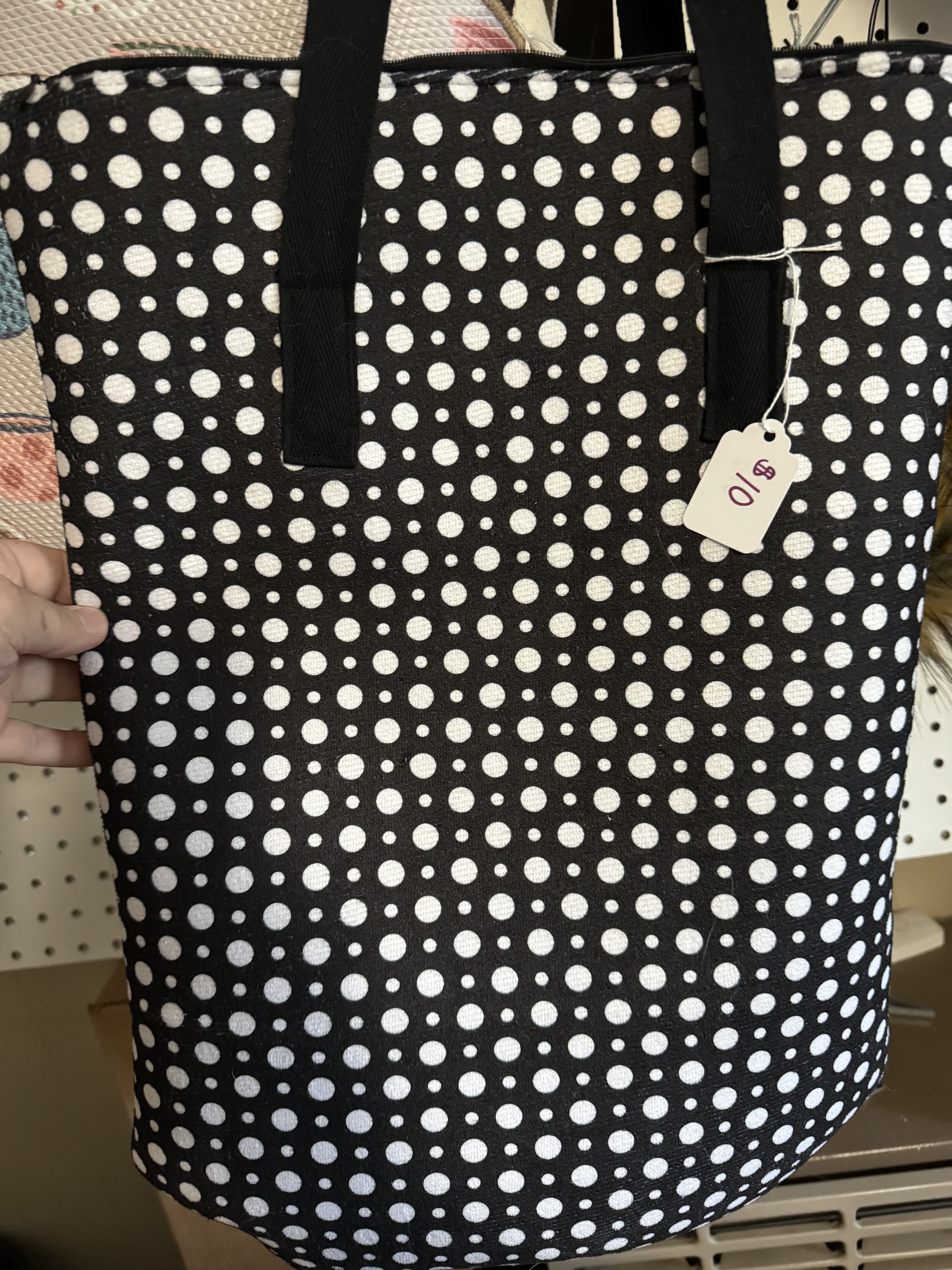 Black and White Dots Tote Bag