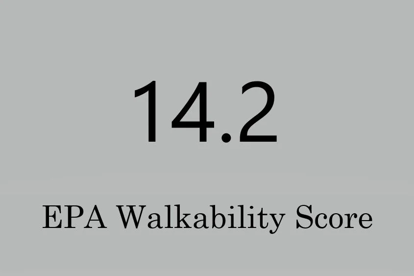 Above Average Walkability. Rated "Above Average" by the U.S. Environmental Protection Agency for pedestrian-friendly street connectivity and proximity to transit stops.