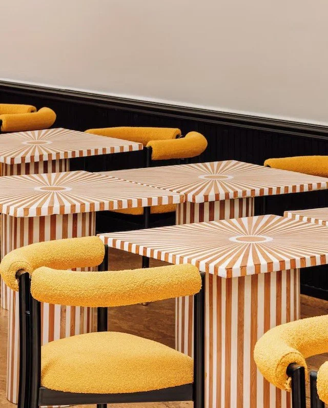Locke de Santa Joana proves that hospitality interiors can be both bold and inviting through their use of fun patterns and bold colors.

Designed by Lazaro Rosa Violan Studio, this project brings together standout pieces like the Stella Chair, and ba