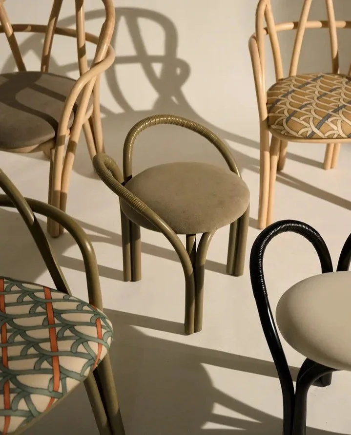 The @gubiofficial  Bistra Chair has entered the room!

Designer @micheledelucchi (@amdlcircle ) reimagines the classic bistro chair with sculptural steam-bent rattan that grows gracefully from the ground up. Organic, timeless, and versatile &mdash; a